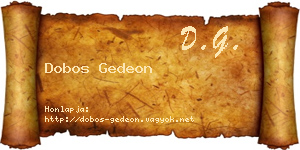 Dobos Gedeon névjegykártya